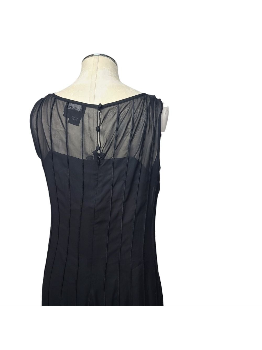 Adrianna Papell Ruffle Black Sleeveless Dress 10 - Picture 7 of 10